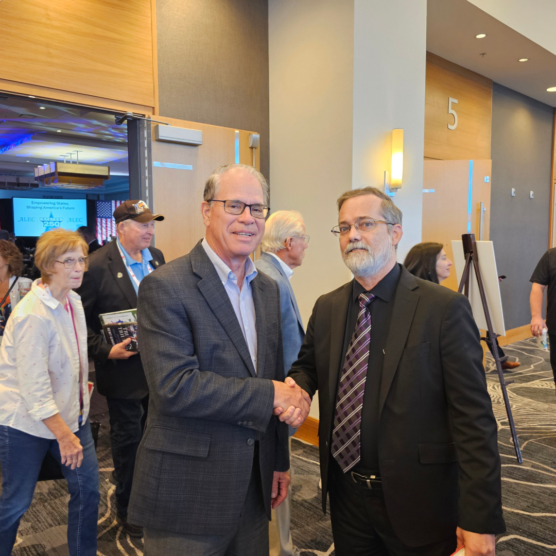 Governor Mike Braun and Michael Michael Ramey with Indiana Governor Mike Braun July 18, 2025.